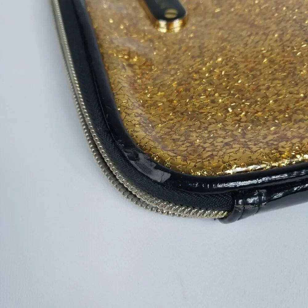 Betsey Johnson Gold Glitter Tablet‎ Sleeve Case Bag Notebook